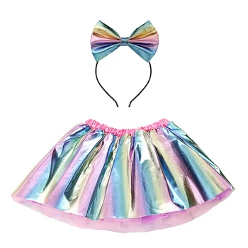 Многоцветная блестящая юбка для девочек на Хэллоуин Карнавал Костюм День Рождения Принцесса Юбка Малыш Наряды 1-8 лет Детская одежда