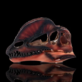 Модель динозавра Дилофозавр Смола Ремесла Голова Череп Динозавр Ископаемый Скелет Череп Животное Череп Статуи Ручная работа Орнамент Реквизит