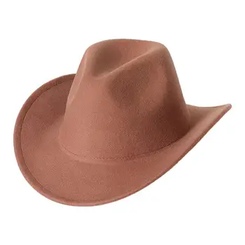 Модная ковбойская шляпа Дикая анти-выцветающая шапка наездницы Широкие поля Простая кепка ковбойши
