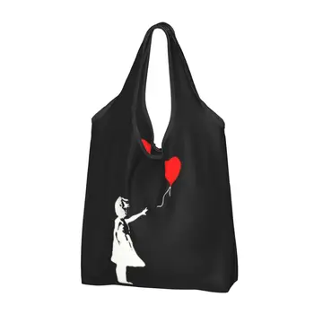 Модная печать Бэнкси'с Balloon Girl Сумка для покупок Портативная сумка на плечо для шоппера Бэнкси, мир во всем мире