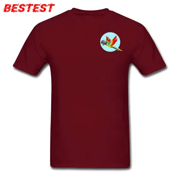 Мужская футболка 100% хлопок топы футболка с принтом попугая для студентов персонализированные футболки популярная одежда с круглым вырезом с коротким рукавом красный