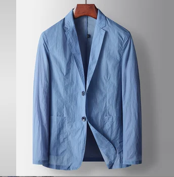 мужское однобортное пальто Весенний пиджак Новый повседневный пиджак Одинарный приталенный топ Мужская маленькая куртка Пальто