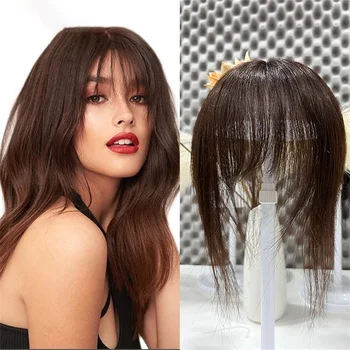 невидимые топперы для женщин 3D человеческие волосы с полной челкой топпер для наращивания волос воздушная челка бразильские волосы для женщин