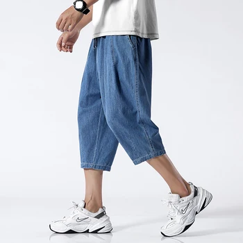 Новая мода Джинсовые шорты Мужские повседневные джинсовые шорты Брюки Лето Досуг Уличная одежда Хип-хоп Гарем Шорты Одежда