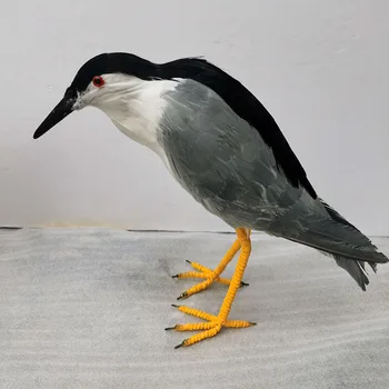 новая реальная модель птицы пена и перо ночная цапля черная корона украшение сада подарок около 35 см xf2852