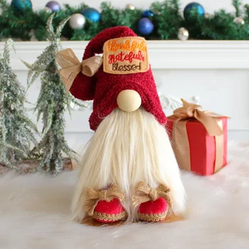 Новая рождественская безликая кукла старика украшение рабочего стола гномий оконный кукольный украшение гном рождественские украшения для дома 2023