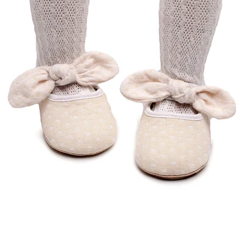 Новорожденная девочка Мэри Джейн Обувь Клетчатый Узелковый Бант Принцесса Балетки Повседневная обувь для ходьбы, подходящая для обуви для младенцев