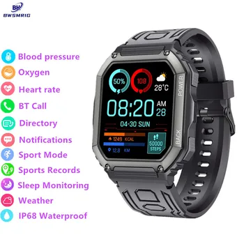 Новые мужские смарт-часы Bluetooth Call IP68 Водонепроницаемый Артериальное давление Сердечный ритм Мониторинг сна На открытом воздухе Спортивные умные часы Мужчины