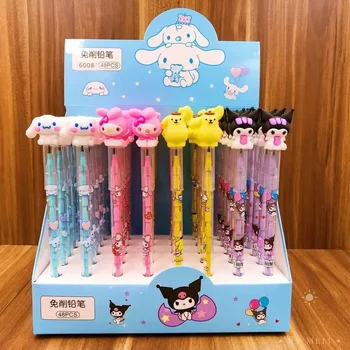  Новый Sanrio 48 шт. Механический карандаш Cute Hello Kitty Bullet Pencil без порезов Balck Студенты Канцелярские товары Начальная школа Wrirte Инструменты