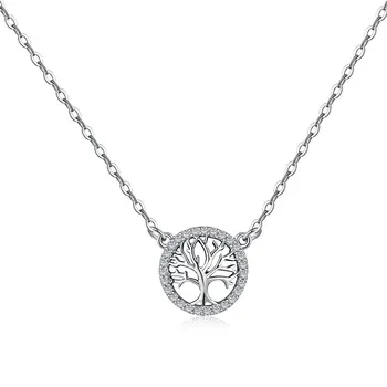  ожерелье из стерлингового серебра 925 пробы с высококачественным и креативным дизайном дерева, универсальной цепочкой на ключице