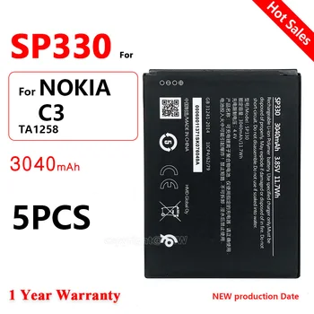 Оригинальная аккумуляторная батарея SP330 3040 мАч 11,7 Втч для NOKIA C3 TA1258 TA 1258 3,85 В Сменный Аккумулятор Смартфона + Трек-код