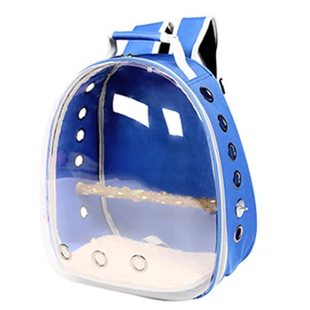Открытый прозрачный рюкзак для домашних животных Клетка для птиц Дышащая клетка для попугая Воздушная дорожная сумка Легко чистить Товары для домашних животных Сумка для переноски птиц