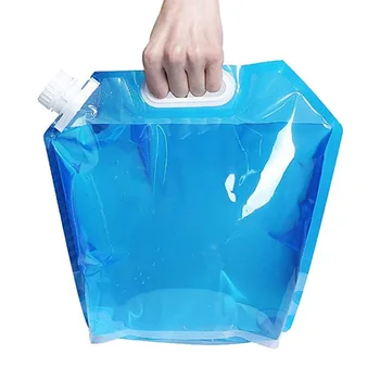  Открытый спортивный мешок для воды 5 л Складной портативный контейнер для хранения Кувшин Бутылка Путешествия Кемпинг с ручкой Складной мешок для воды Чашка для воды