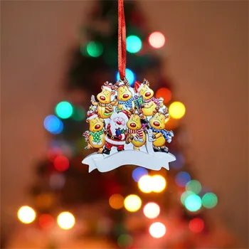  персонализированные украшения для рождественской елки с оленями Санта-Клауса, DIY рождественские елки висячие украшения, элегантный красивый кулон