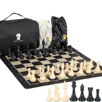  портативный взрослый детский шахматный набор Большие утяжеленные шахматные фигуры тамплиеров с двойной королевой с шахматной доской