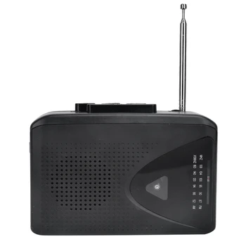 Портативный кассетный магнитофон Walkman Встроенный динамик AM / FM-радио с 3,5-мм разъемом Eeadphone Стереофон Музыкальный плеер Прочный