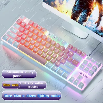  проводная механическая клавиатура SKYLION H87 10 видов красочного освещения для игр и офиса для систем Microsoft Windows и Apple IOS