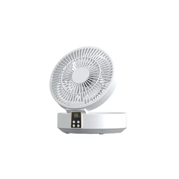 Пульт дистанционного управления Беспроводной вентилятор охлаждения с циркуляцией воздуха со светодиодной подсветкой Складной электрический настенный вентилятор Настольный вентилятор Белый
