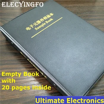 Пустая книга образцов с 20 страницами (пустые страницы) Для электронных компонентов SMD 0402/0603/0805/1206