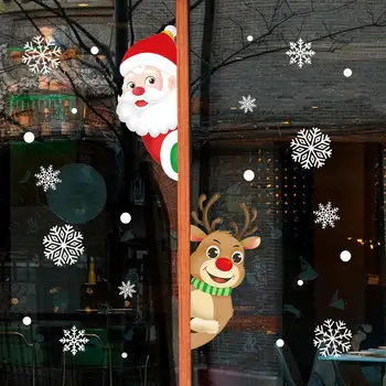 Рождественские наклейки на окна для стекла Декоративные наклейки на окна автомобиля для транспортных средств Рождественские оконные украшения для кухни