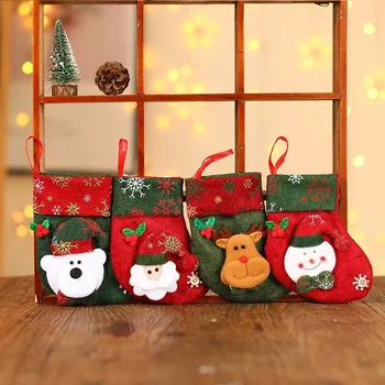 Рождественские украшения Маленькие рождественские носки Рождественская елка Подвески Висячие украшения Подарочная сумка Подарочная сумка Конфеты