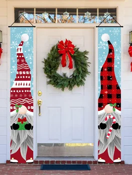 Рождественский знак крыльца, Буффало Плед Декор Счастливого Рождества Дверь Баннер Рождественское Висячее Украшение для Дома Двор Входная Дверь Navidad