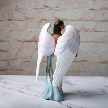 Ручная роспись керамической статуи ангела для украшения дома Отслеживание золотая керамическая скульптура принцессы Подарок Ограниченная серия