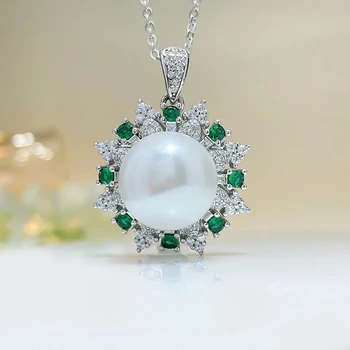 Светлое роскошное белое ожерелье из стерлингового серебра S925 с искусственным нефритом с инкрустацией ювелирными изделиями высокой моды