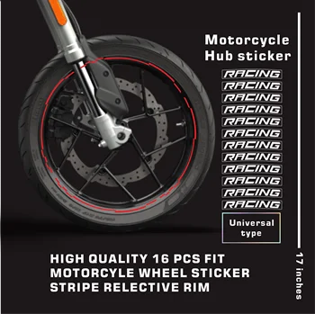  Светоотражающие наклейки на колеса мотоцикла Наклейка на ступицу Обод Полоса 17 дюймов для YAMAHA Honda Kawasaki Suzuki BMW KTM Husqvarna Triumph