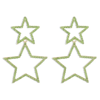  Серьги-гвоздики в форме пятиконечной звезды Светлый стиль Superflash Ювелирные изделия для банкетного платья Дорожные уши Декор