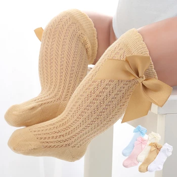 Симпатичные носки для девочек до колена с бантом Baby Princess Носки для девочки Sweet Baby Носки Длинная трубка Детские аксессуары для ног