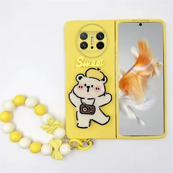  Симпатичный Sweet Bear Holder Кронштейн Чехол для телефона Huawei Mate XS2 Mate X5 X3 X2 Honor Magic V2 VS Bead Браслет Защитный чехол