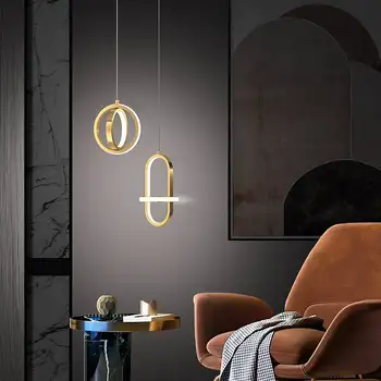 Скандинавская медная светодиодная люстра, роскошные прикроватные светильники для спальни, лампа для чтения, минималистичная маленькая люстра, роскошный декор интерьера
