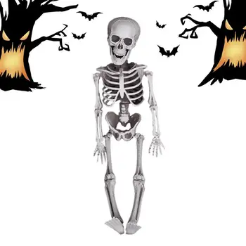  Скелет на Хэллоуин в полный рост Реалистичные человеческие кости с подвижными суставами Реквизит на Хэллоуин для декора гроба Реквизит фестиваля призраков