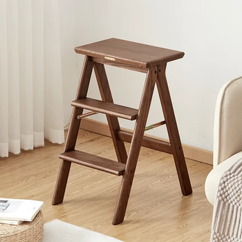 Складные обеденные стулья из массива дерева Многофункциональный домашний обувной табурет Портативная кухня Nordic Cadeiras Мебель WKDC