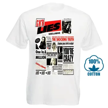 Смешная футболка Мужская новинка Футболка Guns N Roses Lies Футболка