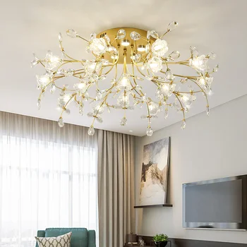 Современная роскошная гостиная столовая хрустальный подвесной светильник простой цветочный мастер спальни гардеробная светильник