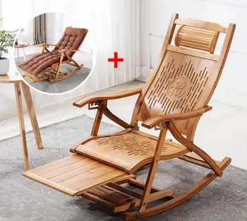 Современное складное бамбуковое кресло-качалка Кровать для отдыха для взрослых Дизайн деревянного пола Медитация Кресло Качели Мебель Гостиная