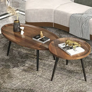 Современный круглый журнальный столик Дизайнерский деревянный скандинавский роскошный журнальный столик сбоку Европейская спальня Mesa de Centro Мебель для гостиной