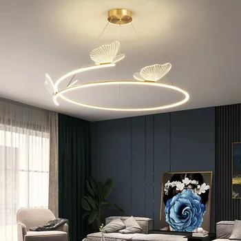 Современный подвесной светильник с бабочкой Минималистичный подвесной светильник для гостиной Люстра для домашнего декора LED Мода Творчество Светильник