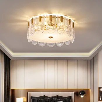 Современный светодиодный потолочный светильник Хрустальный свет в спальне Потолочный хрустальный свет ресторана Стеклянная люстра для гостиной Освещение домашнего декора