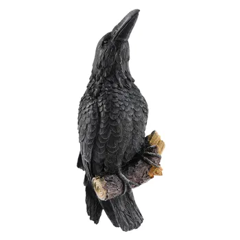 Статуя ворона Фальшивая статуя из смолы ворона Скульптура птицы ворона На открытом воздухе Вороны Хэллоуин Декор Креативные украшения