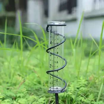 Стеклянный дождемер Спиральный счетчик дождевой воды Измерительный инструмент для садовой воды Ground Gauge Drop Shipping оптом