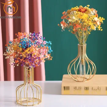 Сухоцветы с вазой Аксессуары для украшения дома Вазы с цветами Настоящее цветочное украшение для вазы