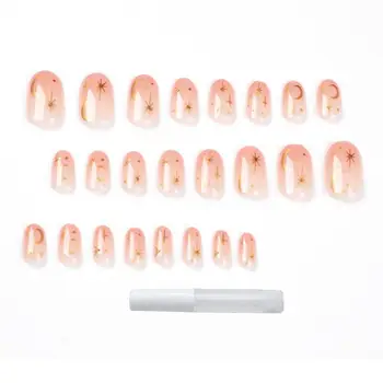 Съемные искусственные ногти Розовый квадрат Полное покрытие Женщины Девушки Накладные ногти Накладные ногти DIYNail Наращивание
