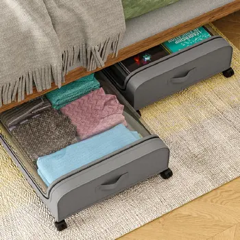 съемный органайзер для хранения под кроватью Полка для хранения одежды большой емкости Корзина для хранения игрушек Органайзер для хранения с колесиками