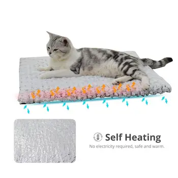  Тепло Pet Pad Удобный самонагревающийся коврик для домашних животных Нескользящий коврик для собак и кошек Съемный дизайн Идеально подходит для внутреннего / наружного теплового