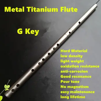 Титановая металлическая флейта Dizi G Ключевая флейта с открытым отверстием Профессиональный металлический музыкальный инструмент Flauta Dizi Оружие самообороны Металлические флейты