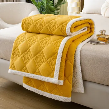 толстый наматрасник теплый коралловый флис одеяло для кровати для зимы однотонный защитный чехол для двуспальных кроватей