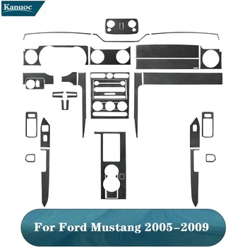 Углеродное волокно Черные наклейки Различные детали для Ford Mustang 2005 2006 2007 2008 2009 Декоративные аксессуары для интерьера автомобиля
